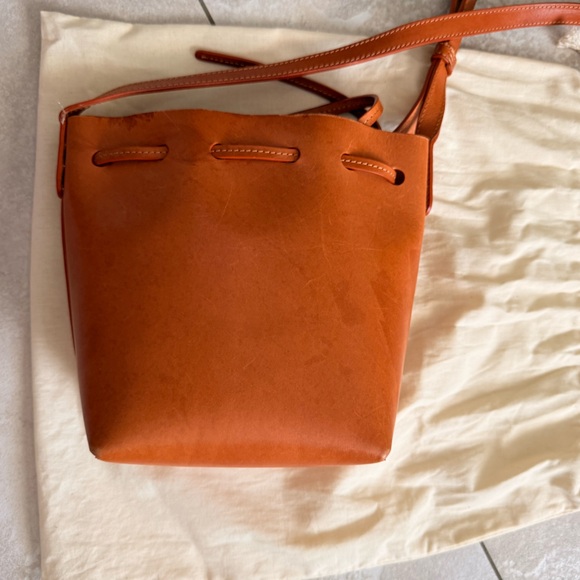 Mansur Gavriel Mini Mini Bucket Bag Tan with Pink Interior - Picture 7 of 14